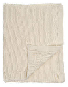 Knit Baby Blanket - Cream