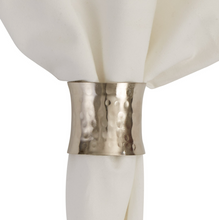 Load image into Gallery viewer, Hammered Silver Cuff Napkin Ring
