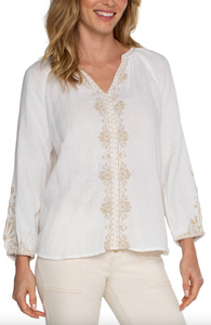 Embroidery Gauze Top