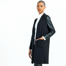 Load image into Gallery viewer, Ponte Liquid Leather Sleeve Cardi
