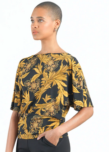 Paisley Leaves Print Top