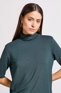 Mock Neck Elbow Top