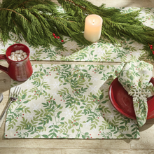 Load image into Gallery viewer, Snowflakes and Berries Table Runner 13x36
