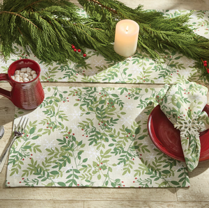 Snowflakes and Berries Table Runner 13x36