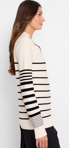 Stripe Half-Zip Sweater