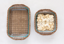 Load image into Gallery viewer, 16x11 Hand Woven Rattan Casserole Basket

